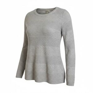 L.L. Bean 100% Cotton Light Gray Knit Sweater